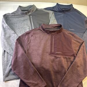 Lot of 3 GH Bass 1/4 Zip Sweatshirt Gray Fleece Pullover Mens XL Gorpcore Dad